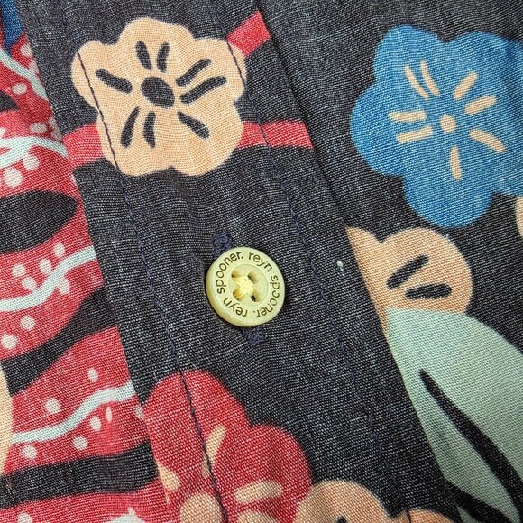 Reyn Spooner San Clemente Mens XL Classic Fit Hawaiian Shirt Red Blue Floral - Picture 4 of 9